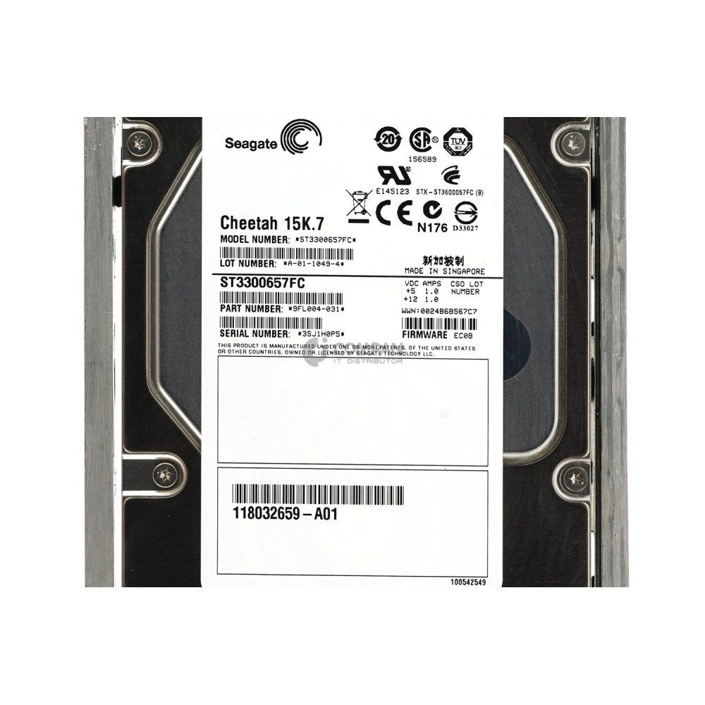 005048950 EMC HDD 300GB 15K FC 2/4GB 3.5" LFF HOT-SWAP FOR CX SERIES